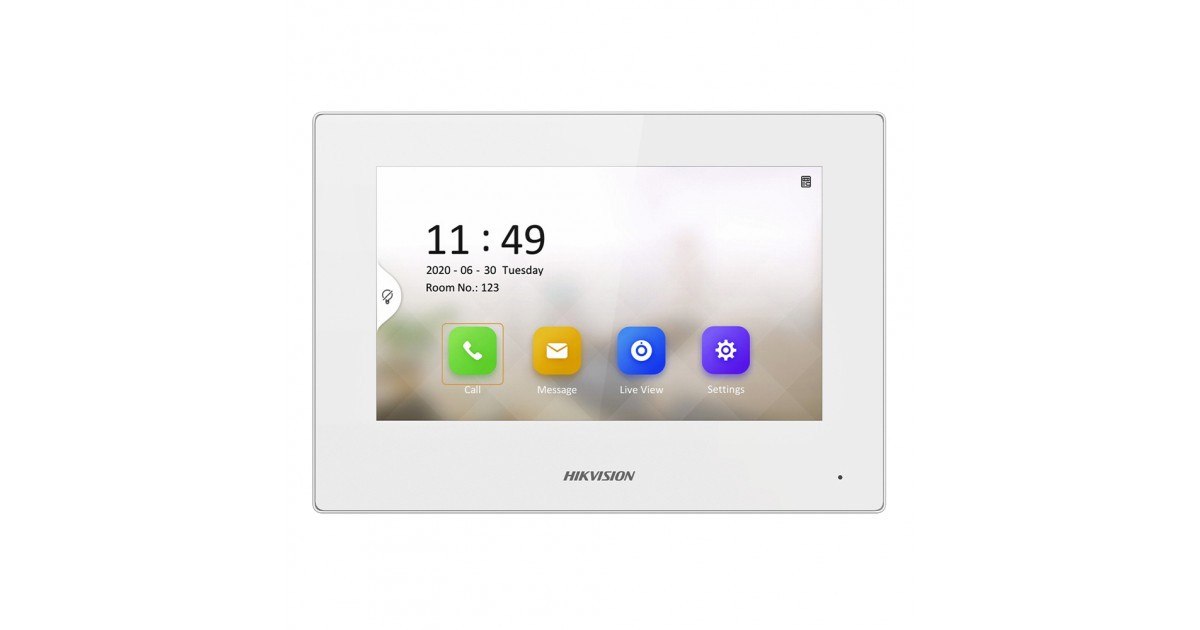 Monitor videointerfon TCP/IP HIKVISION DS-KH6320-LE1-W cu ecran tactil TFT LCD de 7 inch, tehnologie PoE, ideal pentru