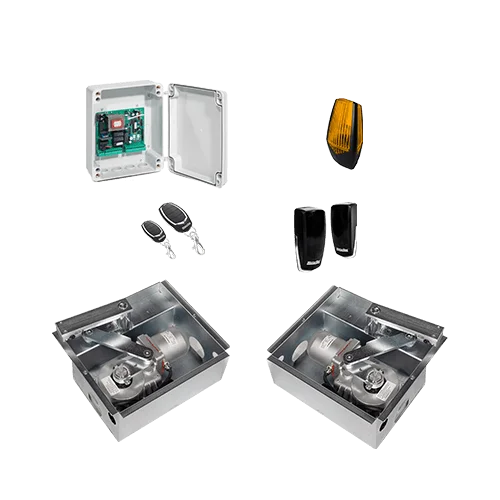 Automatizare ingropată pentru poarta batantă 2x2.5m MOTORLINE SUBWING700-KIT. Acest sistem performant asigură deschiderea și