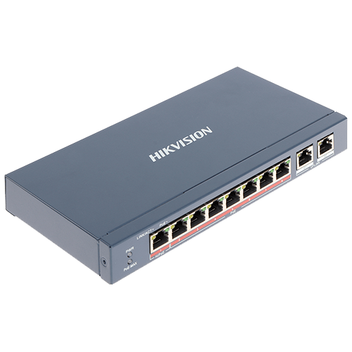 Switch 8 porturi PoE+ HIKVISION DS-3E0310HP-E este soluția ideală pentru rețelele de supraveghere video și comunicații.