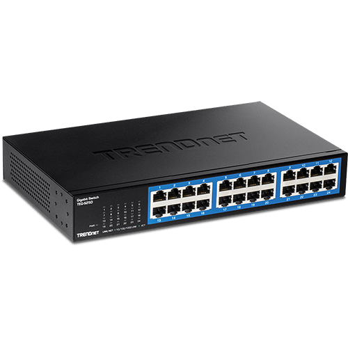 Switch Desktop 24 porturi Gigabit TRENDnet TEG-S25D este soluția ideală pentru rețelele de birou. Acest switch performant