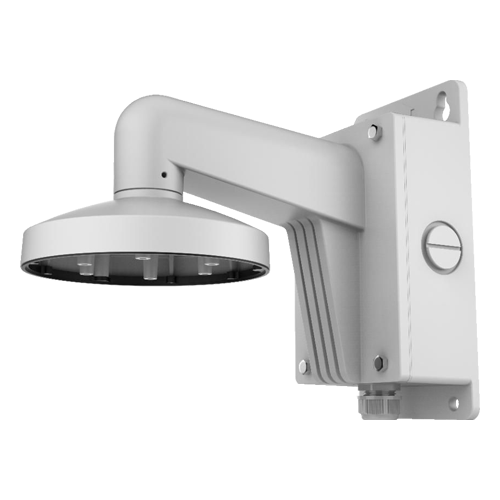 Suport montare perete cu doza inclusă pentru camere tip Dome HIKVISION DS-1473ZJ-155B, ideal pentru instalarea sigură și