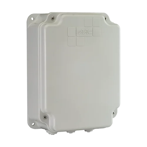 Cutie unitate centrală FAAC BOX-720119, dimensiuni 204 x 85 x 265 mm, ideală pentru protejarea și organizarea echipamentelor