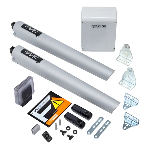 Kit de automatizare pentru poarta batanta HANDY Start 24V, ideal pentru porti cu o lungime maxima de 2 x 2.3 m. Solutia