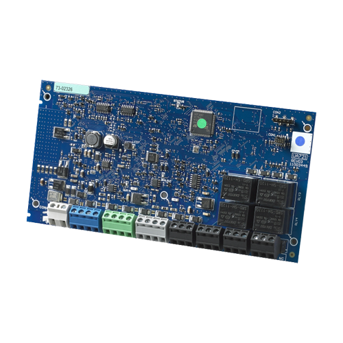 Modul Corbus Repeater cu 4 relee DSC HSM3204CXI, ideal pentru extinderea semnalului de alarmă și control al dispozitivelor.