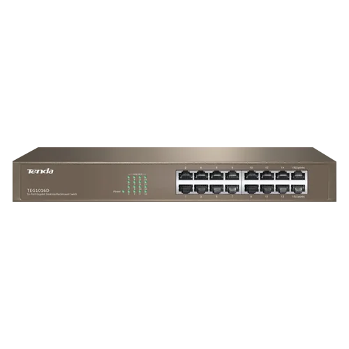 Switch 16 porturi Gigabit TENDA TND-TEG1016D este soluția ideală pentru rețelele de birou sau acasă, oferind o conectivitate