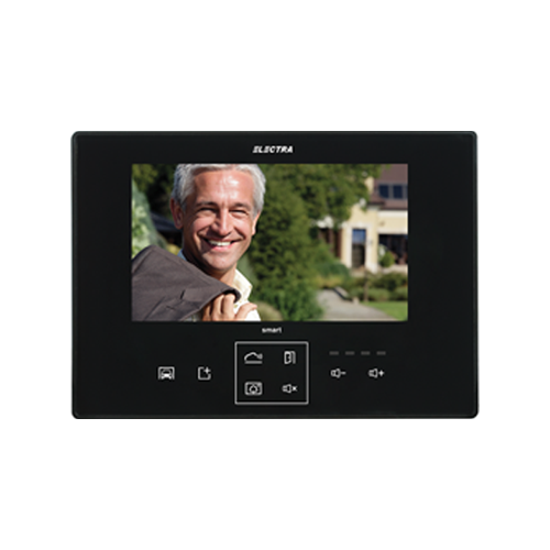 Post interior videointerfon ELECTRA SMART VTM.7S403.ELB04, cu display de 7 inci, design modern și funcționare pe 4 fire.