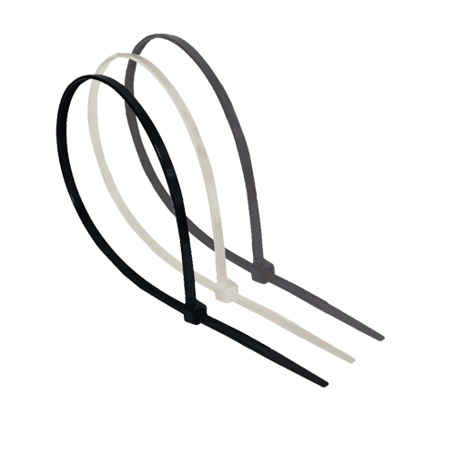 Colier din plastic alb 4.8x250 mm, ideal pentru organizarea și fixarea cablurilor. Fiecare pachet conține 100 bucăți,