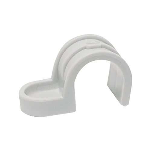 Colier din plastic FP20, ideal pentru fixarea cu pistol de cuie. Pachetul conține 100 de bucăți, oferind o soluție eficientă