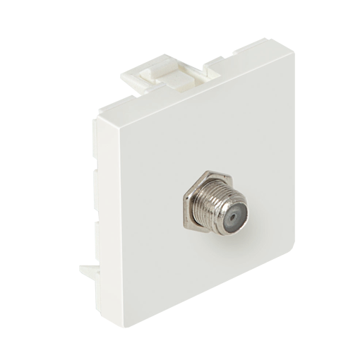 Panel echipat cu socket TV 45x45mm (2 module) DLX-245-56 este soluția ideală pentru integrarea ușoară a televizoarelor în