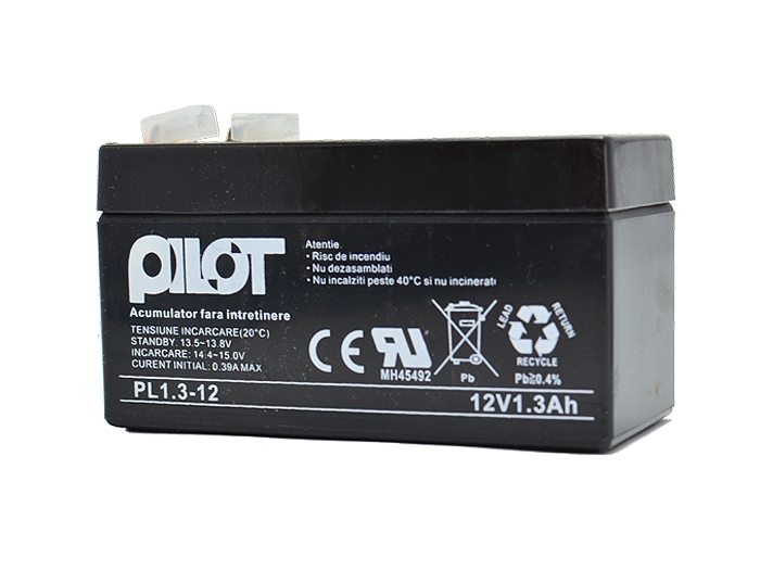 Acumulator pilot 1,3Ah/12V PILOT PL1.3AH este soluția ideală pentru alimentarea dispozitivelor tale electrice. Cu o