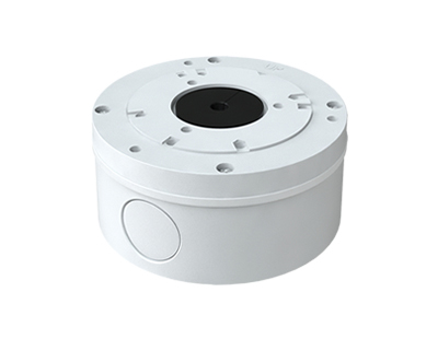 Doza de legătură din aluminiu pentru camere TVT TD-YXH0103, cu dimensiuni de ⌀111.7 mm și înălțime de 55 mm, este soluția