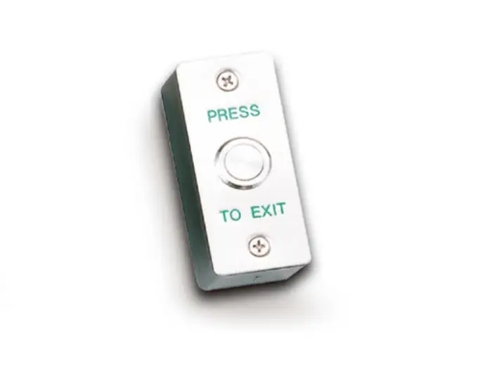 Buton Exit aplicat PB038B, ideal pentru controlul accesului în clădiri comerciale și rezidențiale. Design modern și