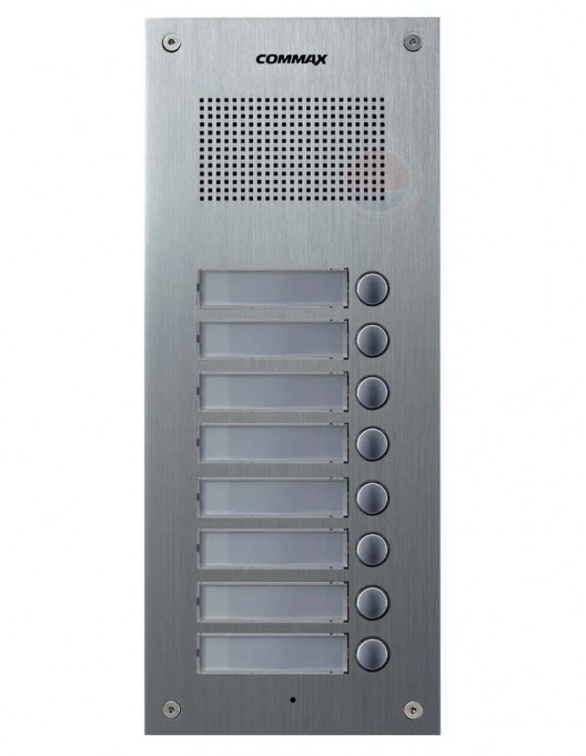 Post de exterior din aluminiu cu 8 butoane COMMAX DR-8UM este soluția perfectă pentru accesul securizat la locuința ta.