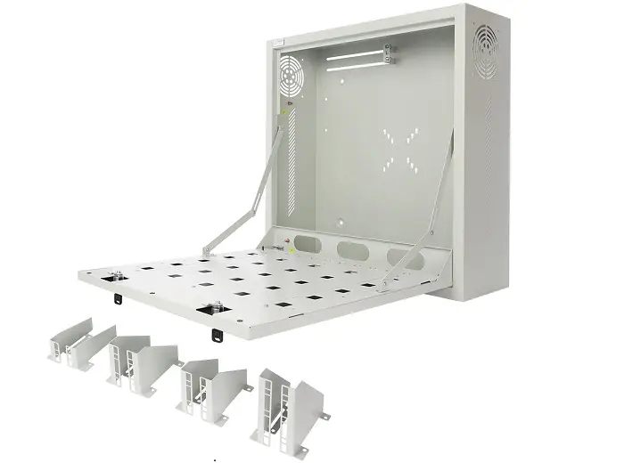 Carcasa metalică gri pentru NVR și monitor, RACK 10 inch - PULSAR AWO534G. Design robust și elegant, ideală pentru