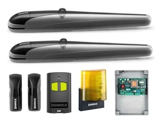Kit automatizare pentru porți batante de 2 x 3 metri, model BENINCA KBOB30M. Acest sistem eficient și fiabil asigură
