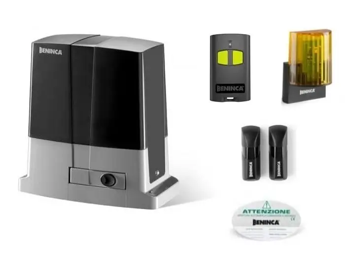 Kit automatizare pentru porți culisante cu capacitate de până la 800 kg, model BENINCA KBULL8M. Ideal pentru rezidențial și
