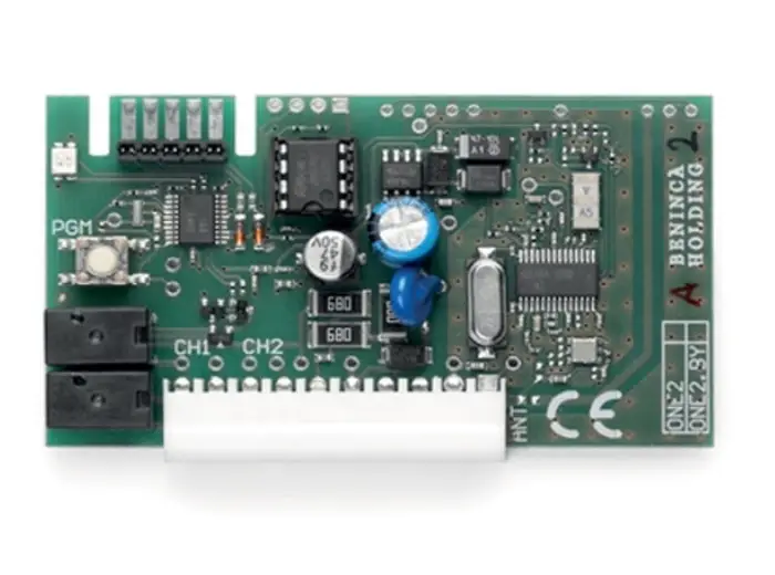 Receptor radio 2 canale intern BENINCA ONE.2WI ideal pentru automatizarea sistemelor de acces. Compact și eficient, acest
