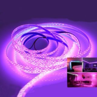 Banda LED roz pentru exterior de 5 metri Q-18A049 este soluția perfectă pentru iluminatul decorativ. Această bandă cu 600 de