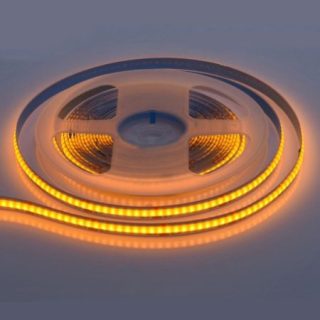 Banda COB Led Galben este soluția ideală pentru iluminatul flexibil, oferind o intensitate de 252 LED-uri pe metru și o