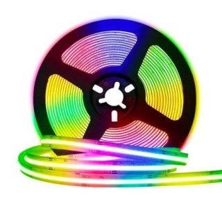 Banda LED RGB COB 2880 LED 576LED/m este soluția ideală pentru iluminatul interior. Cu o lungime de 5 metri și un grad de