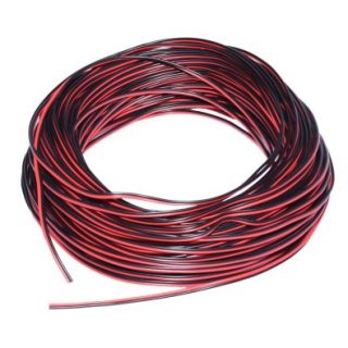 Cablu de alimentare LED RGB cu 2 fire, lungime de 50 metri, ideal pentru iluminat decorativ. Rola Q-18E020 oferă