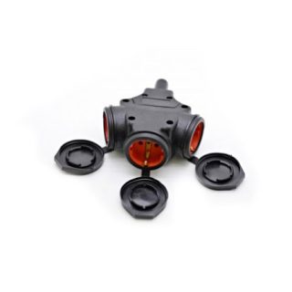 Cap prelungitor cauciucat Y cu 3 locuri Schuko Q-14C014 este soluția ideală pentru extinderea ușoară a surselor de