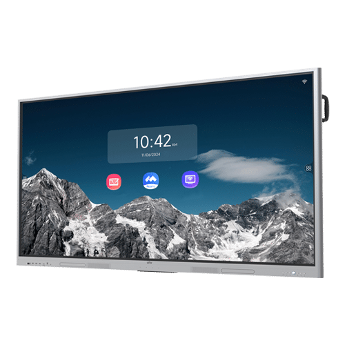Display interactiv de 75 inch, 4K UHD, cu tehnologie touchscreen, Wi-Fi 6, sistem de operare Android 13 și audio de înaltă