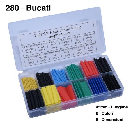 Set Tub Termocontractabil 280Buc Q-14I024 este soluția perfectă pentru proiectele tale de electronică și reparații. Acest