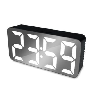 Ceas digital cu oglindă, LED alb, dotat cu alarmă - model Q-13B053. Design elegant și modern, ideal pentru orice încăpere.
