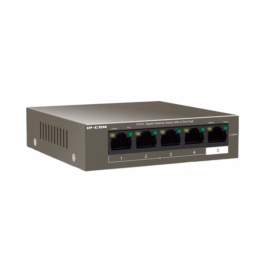 Switch 4 Porturi Gigabit PoE, 6 kV Protecție, IP-COM G1105P-4-63W