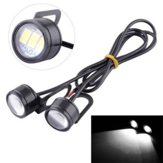 LED Auto/Moto 2x 9W, Diametru 23mm, Lumina Albă, Suport Metalic - Q-1F014