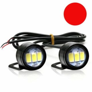 Set 2x LED Auto/Moto 9W, Suport Metalic, Impermeabil, Rosu - Q-1F048