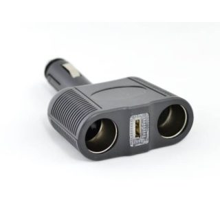 Spliter Bricheta Auto cu 2 Prize + USB 100W, 12V/24V - Q-1C011