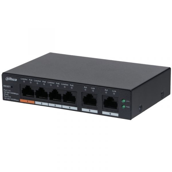 Switch PoE Gigabit 4 + 2 Porturi, Cloud Management, 60W - Dahua CS4006-4GT-60