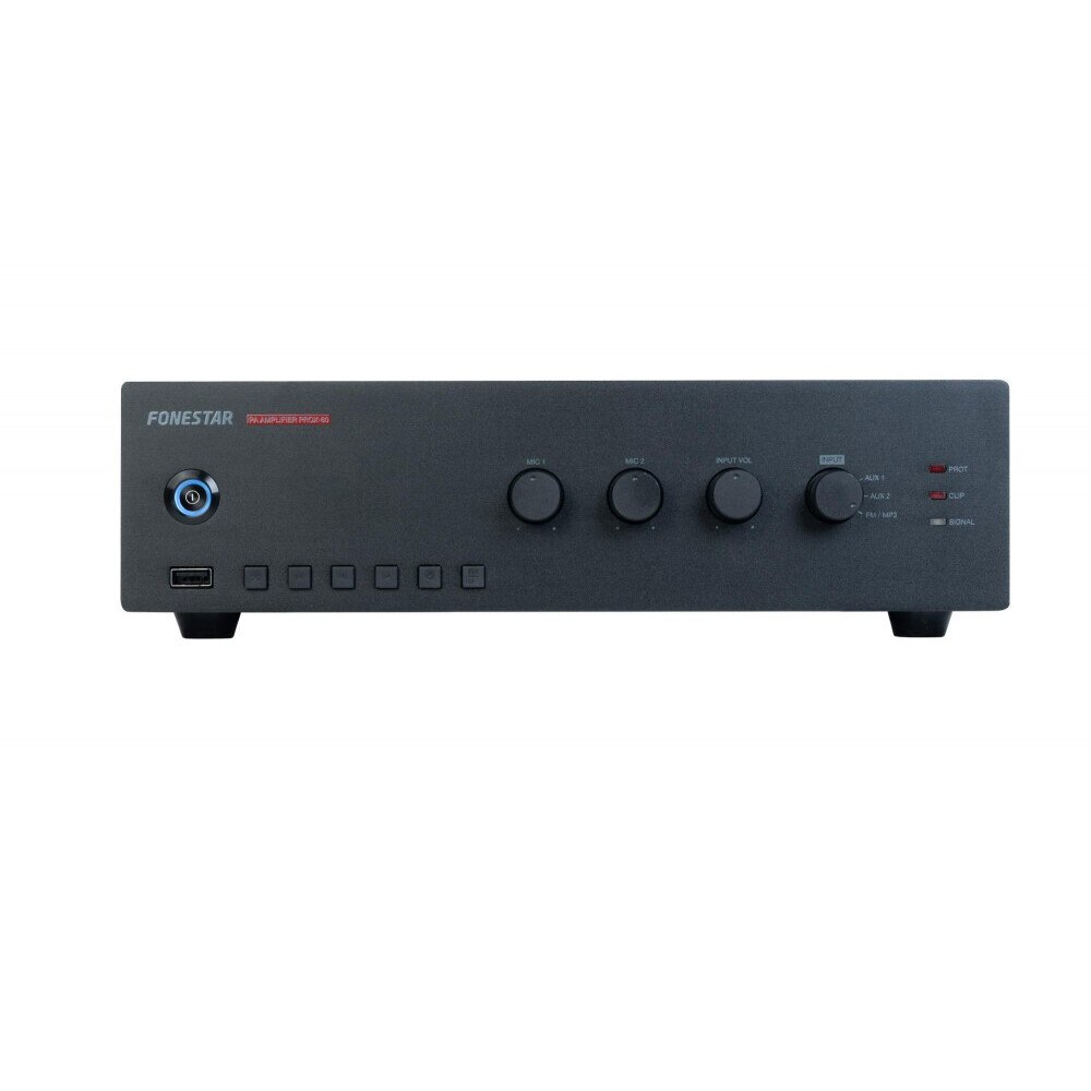 Amplificator PA 60W RMS cu USB/MP3/FM, ieșiri 100V & 4Ω - FONESTAR PROX-60