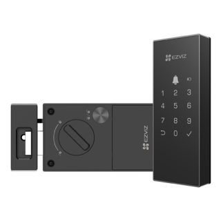 Yala inteligenta, Wi-Fi, sonerie incorporata, verificare status inchidere, alarma anti-furt - EZVIZ CS-DL03(WP)-Black