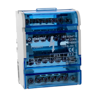 Bloc de distributie electrica, 4x7 poli, 125A - Plastim PDB407