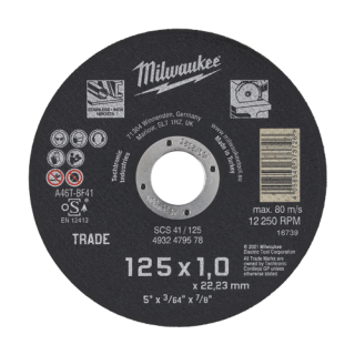 Disc abraziv pentru debitarea metalului, 125x1mm - Milwaukee MLWK-4932479578