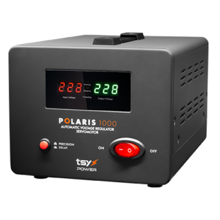 Regulator de tensiune cu servomotor, 1000VA, tensiune la intrare 150-260V, delay 6-180s - TSY Power AVR-POLARIS-1000VA