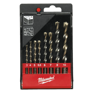 Set de 8 burghie pentru beton, Ø3-10mm, tija cilindrica - Milwaukee MLWK-4932480158
