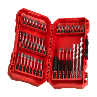 Trusa profesionala cu 44 de biti + suport magnetic + 3 burghie, Shockwave Impact Duty - Milwaukee MLWK-4932492005