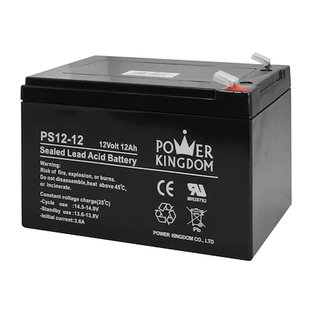 Acumulator plumb - acid sigilat 12V, 12AH - POWER KINGDOM PS12-12