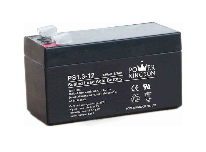 Acumulator plumb - acid sigilat 12V, 1.3AH - POWER KINGDOM PS1.3-12