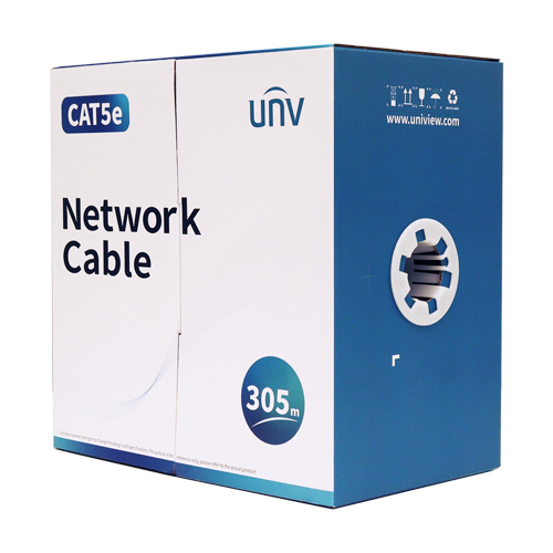 Cablu UTP cat.5e, OFC, 0.50 mm cupru, cutie 305 metri, LSZH, ECA - UNV CAB-LC2100A-ECA-IN