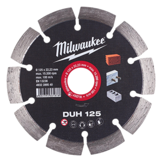 Disc diamantat DUH 125mm x 22.23mm, segment 10mm, pentru beton si materiale dure - Milwaukee MLWK-4932399540